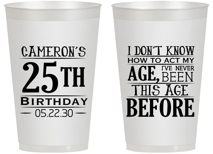 Personalized Birthday 14 oz Frosted Cups - 25th | 20054