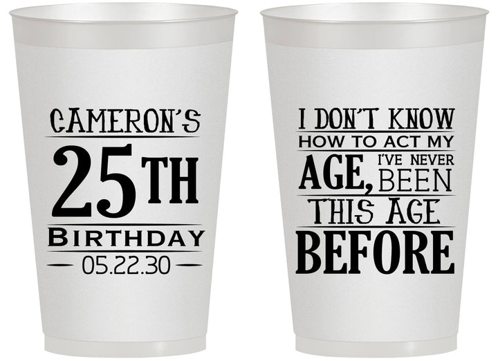 Personalized Birthday 14 oz Frosted Cups - 25th | 20054