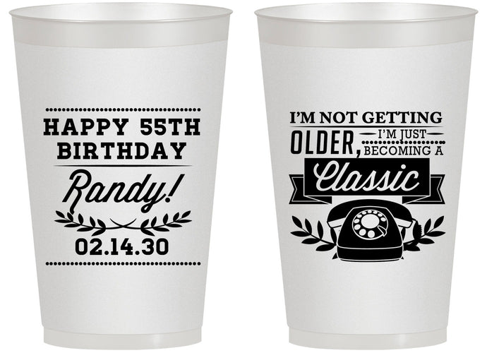 Personalized Birthday 14 oz Frosted Cups - 55th Classic Phone | 20058
