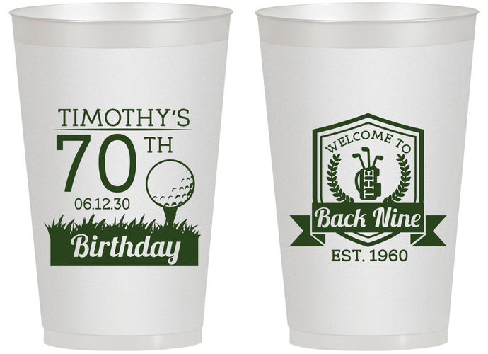 Personalized Birthday 14 oz Frosted Cups - 70th Golf | 20061