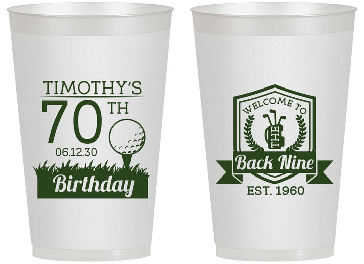 Personalized Birthday 14 oz Frosted Cups - 70th Golf | 20061