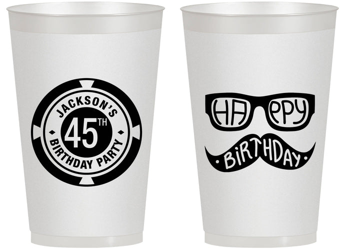 Personalized Birthday 14 oz Frosted Cups - 45th Las Vegas | 20064