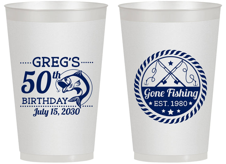 Personalized Birthday 14 oz Frosted Cups - 50th Nautical | 20065