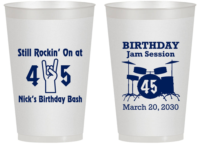 Personalized Birthday 14 oz Frosted Cups - 45th Jam Session | 20069