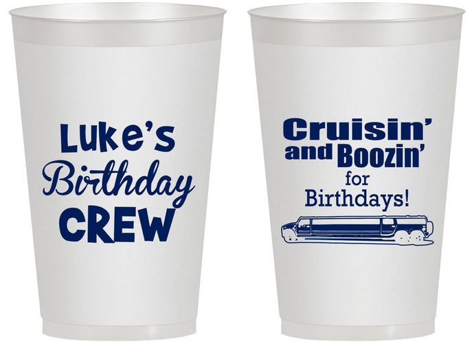 Personalized Birthday 14 oz Frosted Cups - Crusin Boozin | 20073