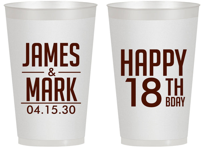 Personalized Birthday 14 oz Frosted Cups - 18th | 20074