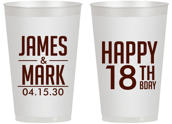 Personalized Birthday 14 oz Frosted Cups - 18th | 20074