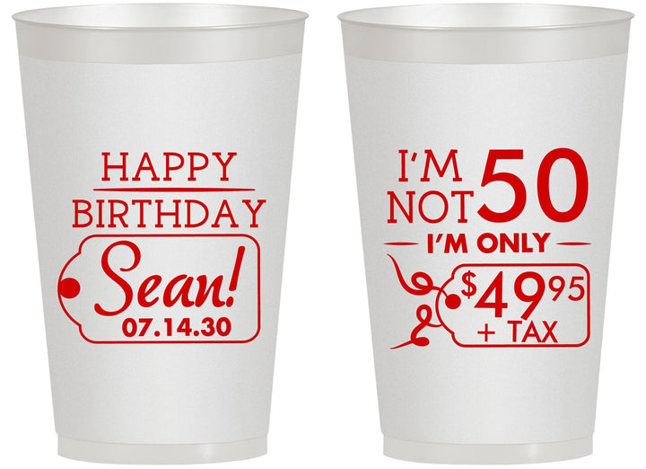 Personalized Birthday 14 oz Frosted Cups - 50th | 20080