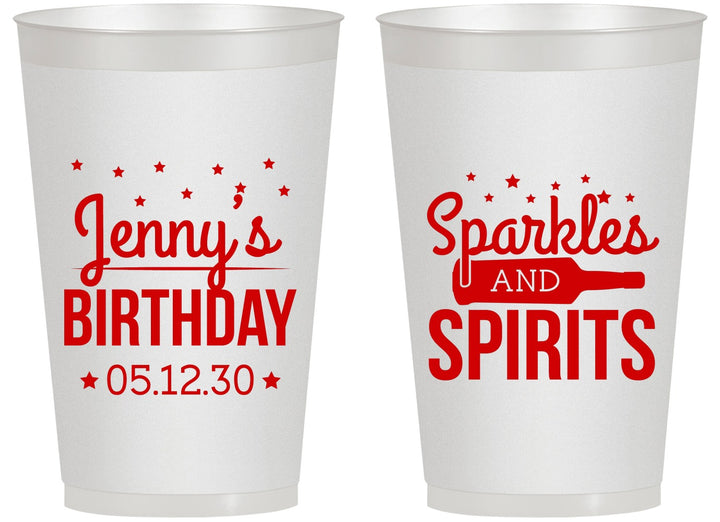 Personalized Birthday 14 oz Frosted Cups - Sparkles Spirits | 20083