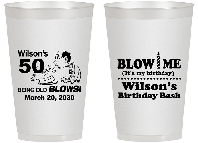 Personalized Birthday 14 oz Frosted Cups - 50th | 20085