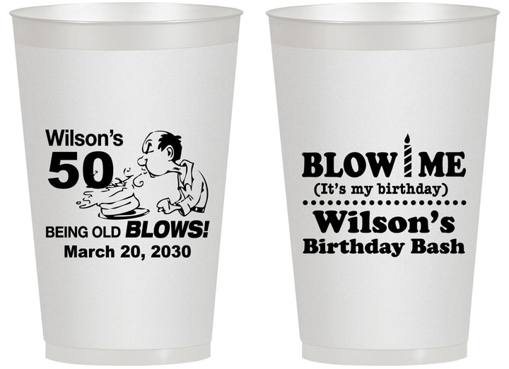 Personalized Birthday 14 oz Frosted Cups - 50th | 20085