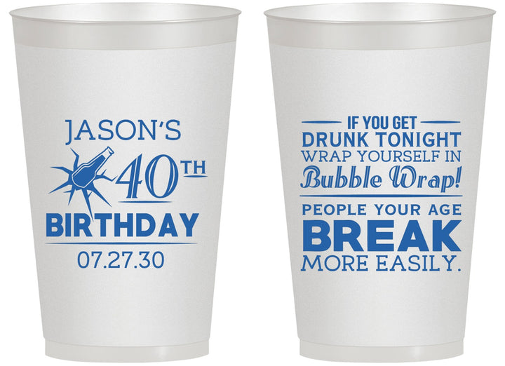 Personalized Birthday 14 oz Frosted Cups - 40th | 20088