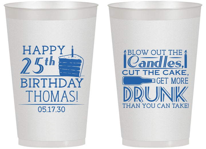 Personalized Birthday 14 oz Frosted Cups - 25th | 20091