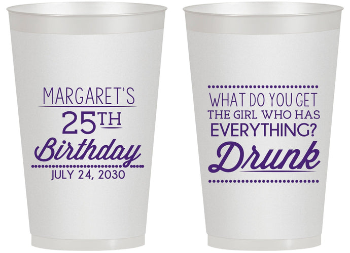 Personalized Birthday 14 oz Frosted Cups - 25th | 20093