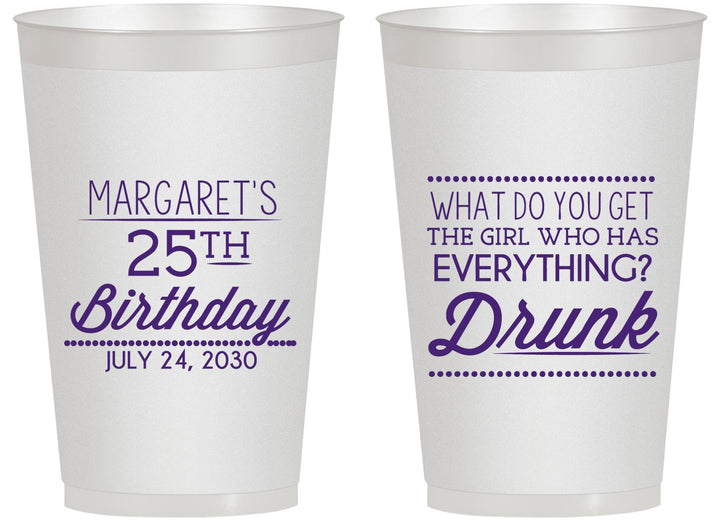 Personalized Birthday 14 oz Frosted Cups - 25th | 20093
