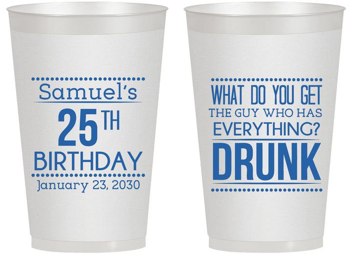 Personalized Birthday 14 oz Frosted Cups - 25th | 20094