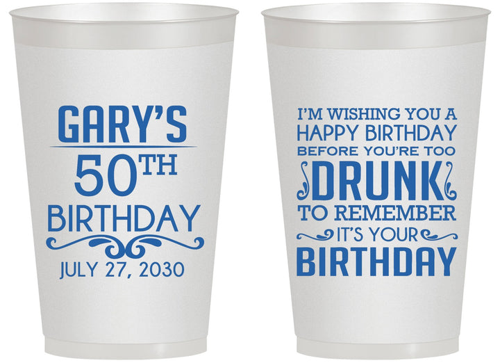 Personalized Birthday 14 oz Frosted Cups - 50th | 20095