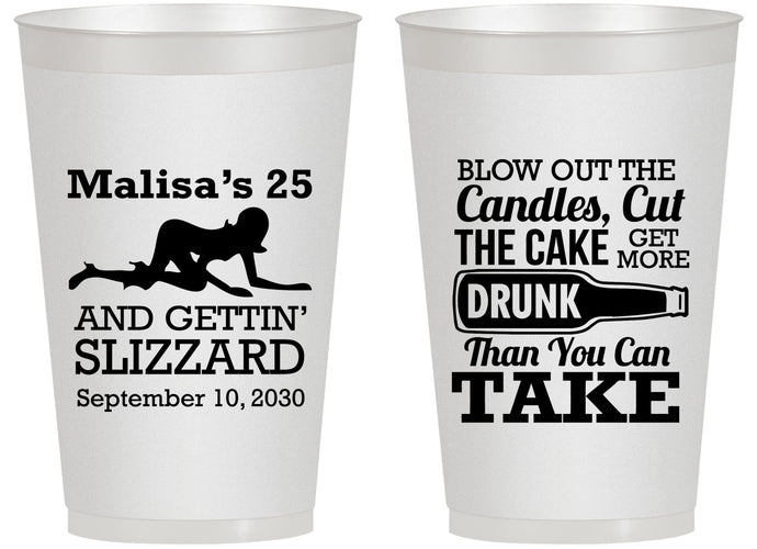 Personalized Birthday 14 oz Frosted Cups - 25th Strip Club | 20102