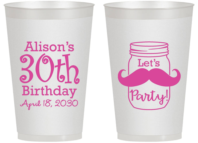 Personalized Birthday 14 oz Frosted Cups - 30th | 20104