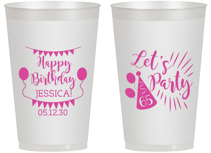 Personalized Birthday 14 oz Frosted Cups - 65th | 20105