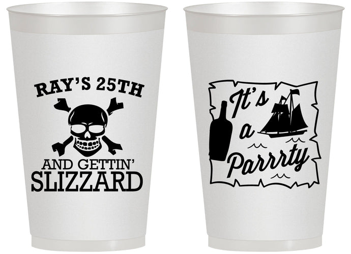 Personalized Birthday 14 oz Frosted Cups - 25th Pirate | 20107