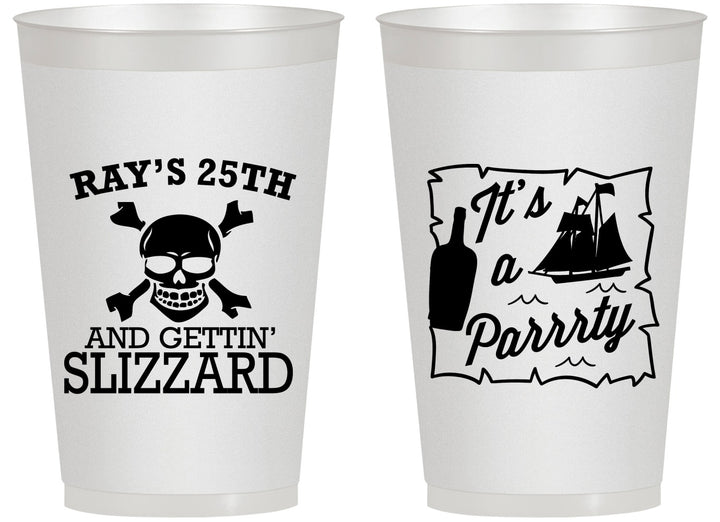 Personalized Birthday 14 oz Frosted Cups - 25th Pirate | 20107