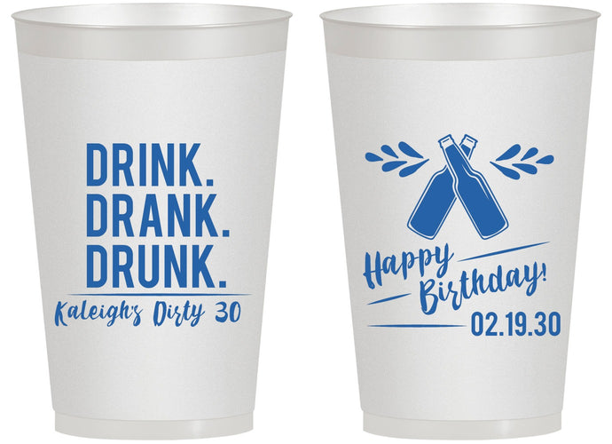 Personalized Birthday 14 oz Frosted Cups - 30th Dirty | 20110