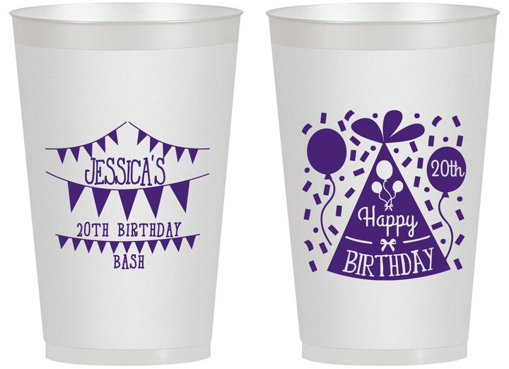 Personalized Birthday 14 oz Frosted Cups - 20th | 20113