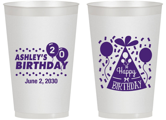 Personalized Birthday 14 oz Frosted Cups - 20th | 20114