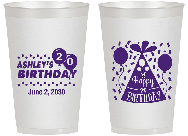 Personalized Birthday 14 oz Frosted Cups - 20th | 20114