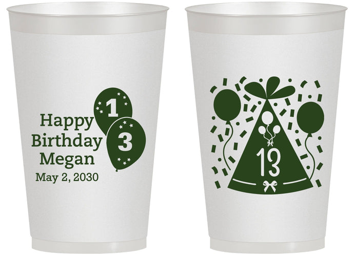 Personalized Birthday 14 oz Frosted Cups - 13th | 20115