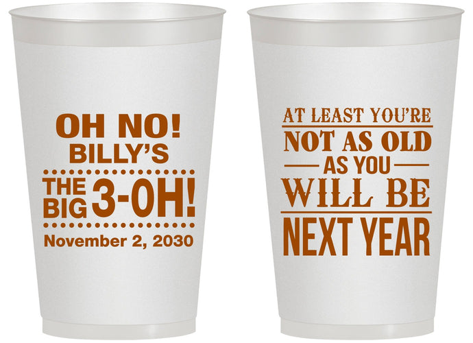 Personalized Birthday 14 oz Frosted Cups - 30th Big 3 Oh | 20125
