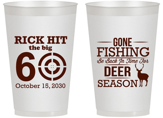 Personalized Birthday 14 oz Frosted Cups - 60th Gone Fishing | 20126