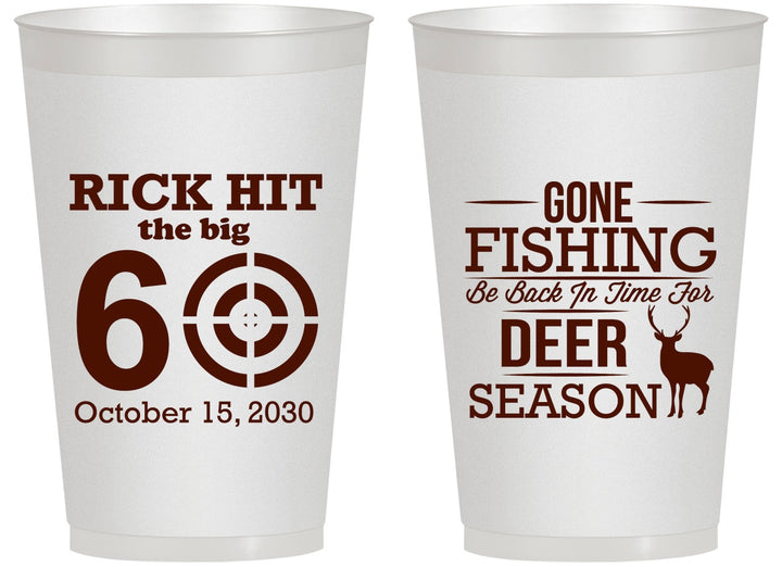 Personalized Birthday 14 oz Frosted Cups - 60th Gone Fishing | 20126