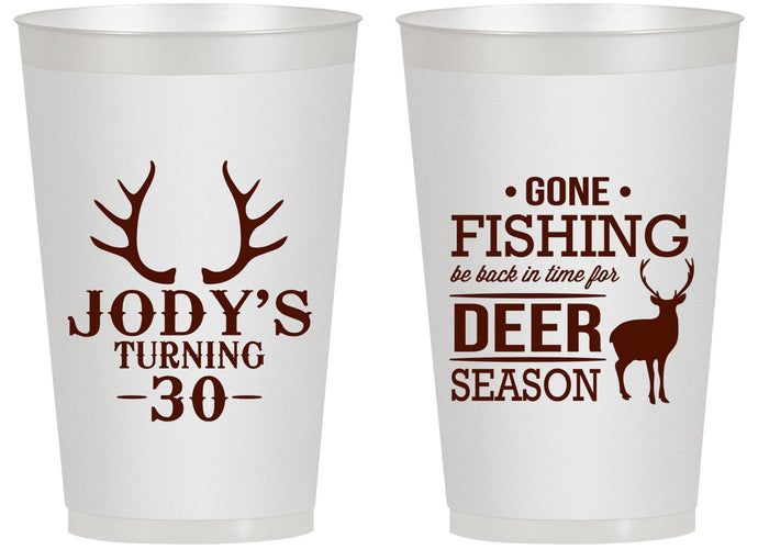 Personalized Birthday 14 oz Frosted Cups - 30th Deer Season | 20127