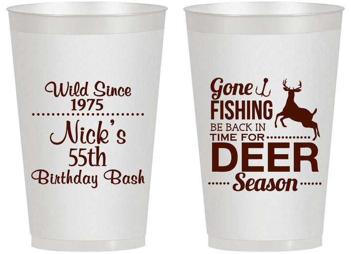 Personalized Birthday 14 oz Frosted Cups - 55th Gone Fishing | 20128