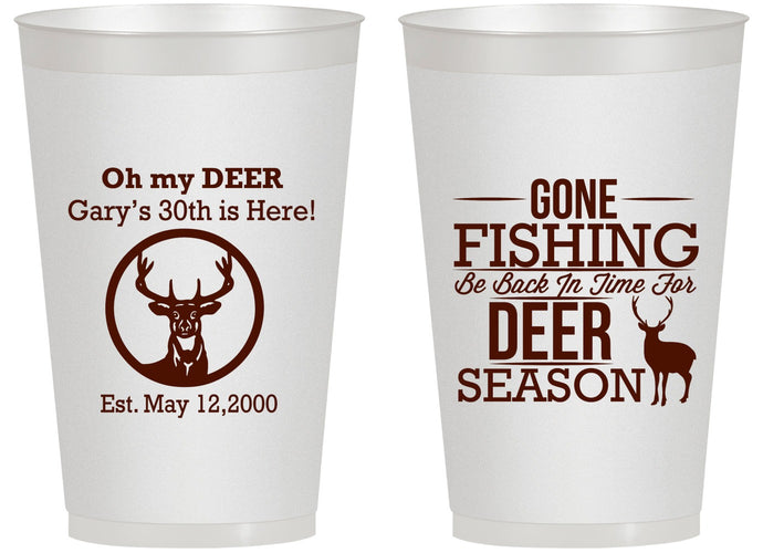 Personalized Birthday 14 oz Frosted Cups - 30th Deer Season | 20129