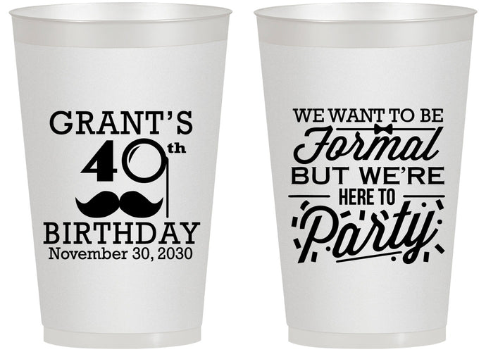 Personalized Birthday 14 oz Frosted Cups - 40th | 20130