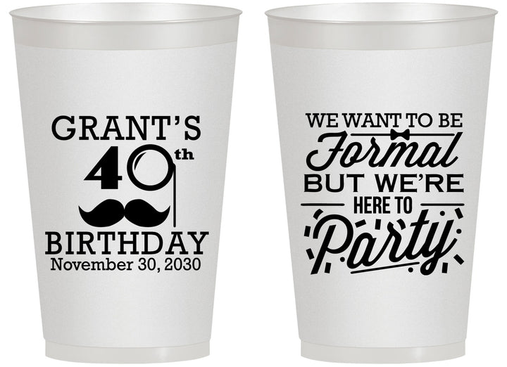 Personalized Birthday 14 oz Frosted Cups - 40th | 20130