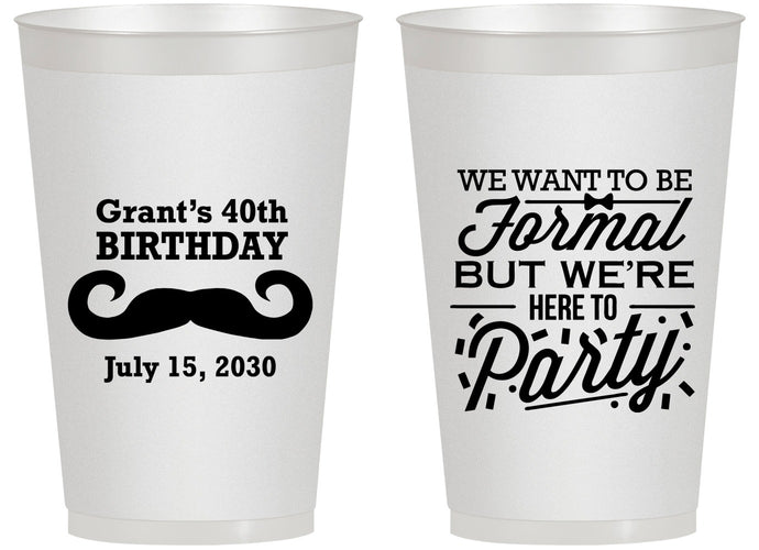 Personalized Birthday 14 oz Frosted Cups - 40th | 20131