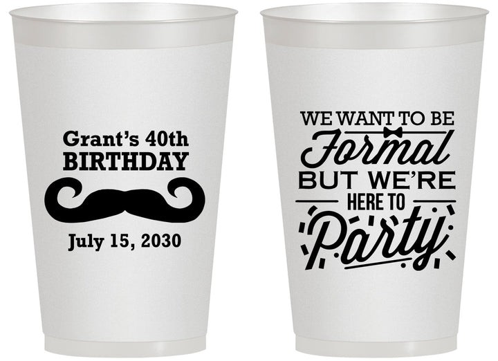 Personalized Birthday 14 oz Frosted Cups - 40th | 20131