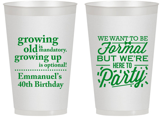 Personalized Birthday 14 oz Frosted Cups - 40th | 20135