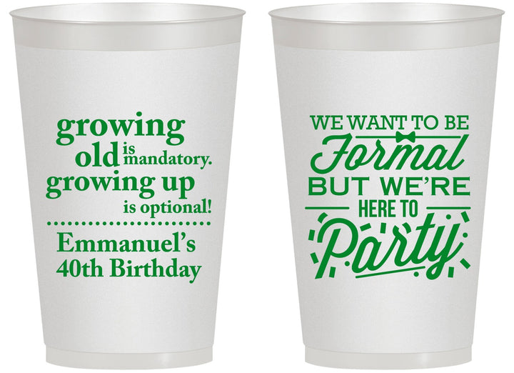 Personalized Birthday 14 oz Frosted Cups - 40th | 20135