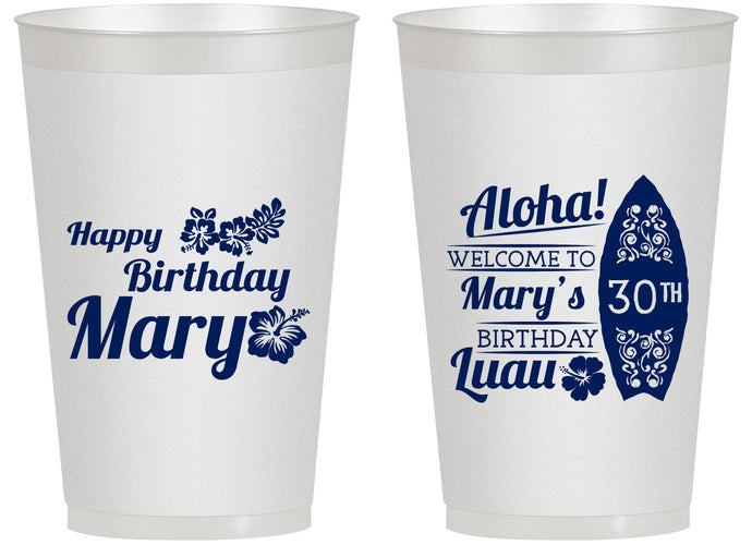 Personalized Birthday 14 oz Frosted Cups - 30th Hawaii | 20136