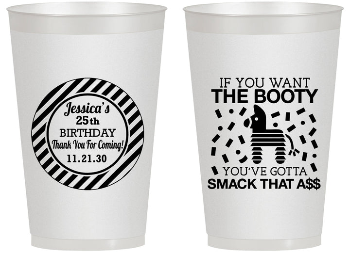Personalized Birthday 14 oz Frosted Cups - 25th Smack Ass | 20138