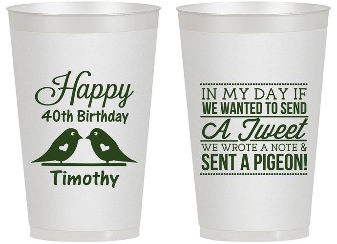 Personalized Birthday 14 oz Frosted Cups - 40th | 20139