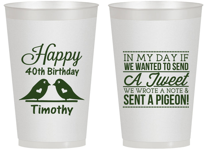 Personalized Birthday 14 oz Frosted Cups - 40th | 20139