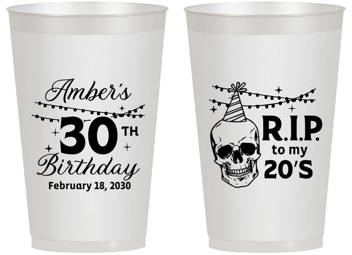 Personalized Birthday 14 oz Frosted Cups - 30th Rip 20 | 20140