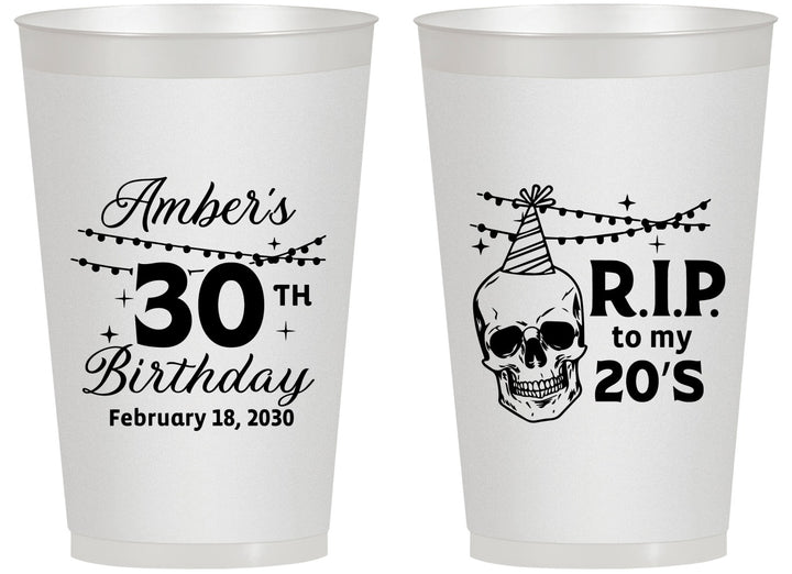 Personalized Birthday 14 oz Frosted Cups - 30th Rip 20 | 20140