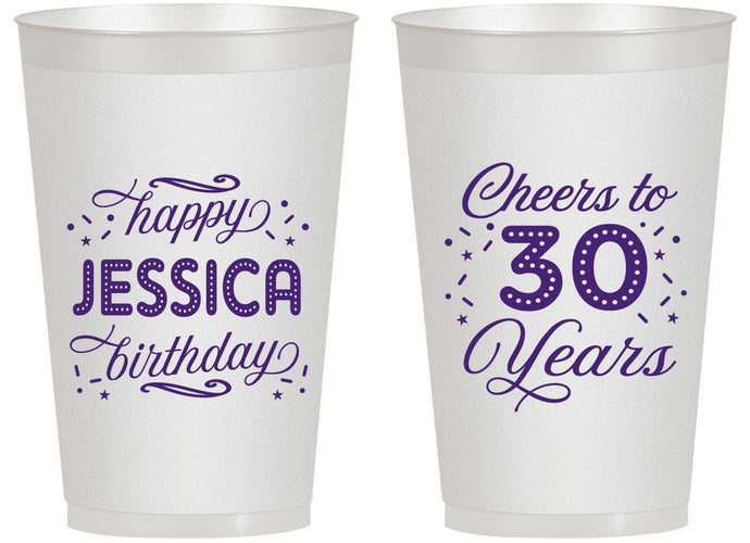 Personalized Birthday 14 oz Frosted Cups - Cheers To 30 Years | 20142